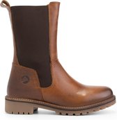 Travelin' Ringdal Leren Dameslaarzen - Wol gevoerd - Chelsea boots - Cognac leer - Maat 43