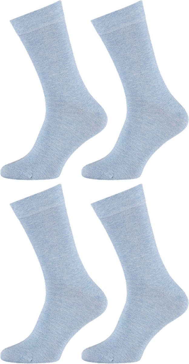 Premium Sokken Heren Sokken Dames 4 paar - Licht blauw - Naadloze Sokken Dames - Maat 39/42