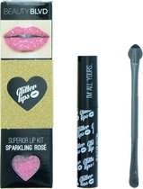 Beauty Blvd Glitter Lips Sparkling Rose 3 Piece Gift Set: Gloss Bond 3.5ml - Glitter 3g - Lip Brush