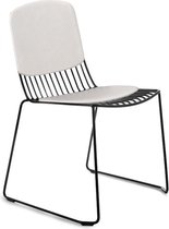 Mobistoxx PAGOR Draadstoel Zwart met kussens, metalen indoor en outdoor stoel, modern design, Industrieel metaal met kussen zitvlak en rugleuning, als eetkamerstoel tot tuinstoel
