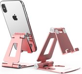 JV Telefoonhouder - Bureau - Telefoonstandaard - Smartphone - Universeel - Opvouwbaar - Aluminium - Roze