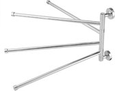 Calodi® Roterende Handdoekrek Roestvrij Staal - Handdoeken Rek - Voor Badkamer - 4 Zwenkspijlen - Rail Hanger - Wandmontage