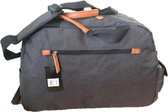 Reistas Grijs - Leather Look Details - Handbagage Formaat - Sporttas - Weekendtas
