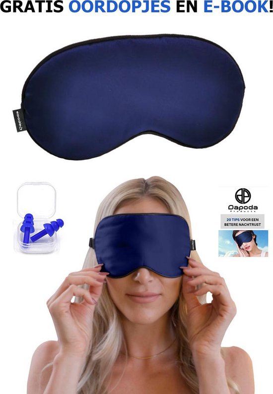 Dapoda® Zijde Verstelbare Slaapmasker – Oogmasker – Blinddoek – Nachtmasker - Zacht