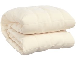 vidaXL Verzwaringsdeken - Slaapproblemen - Verzwaringsdeken 220x260 cm 15 kg stof lichtcrèmekleurig - Slaapcomfort - Lichtgewicht Deken - Drukkend Gevoel