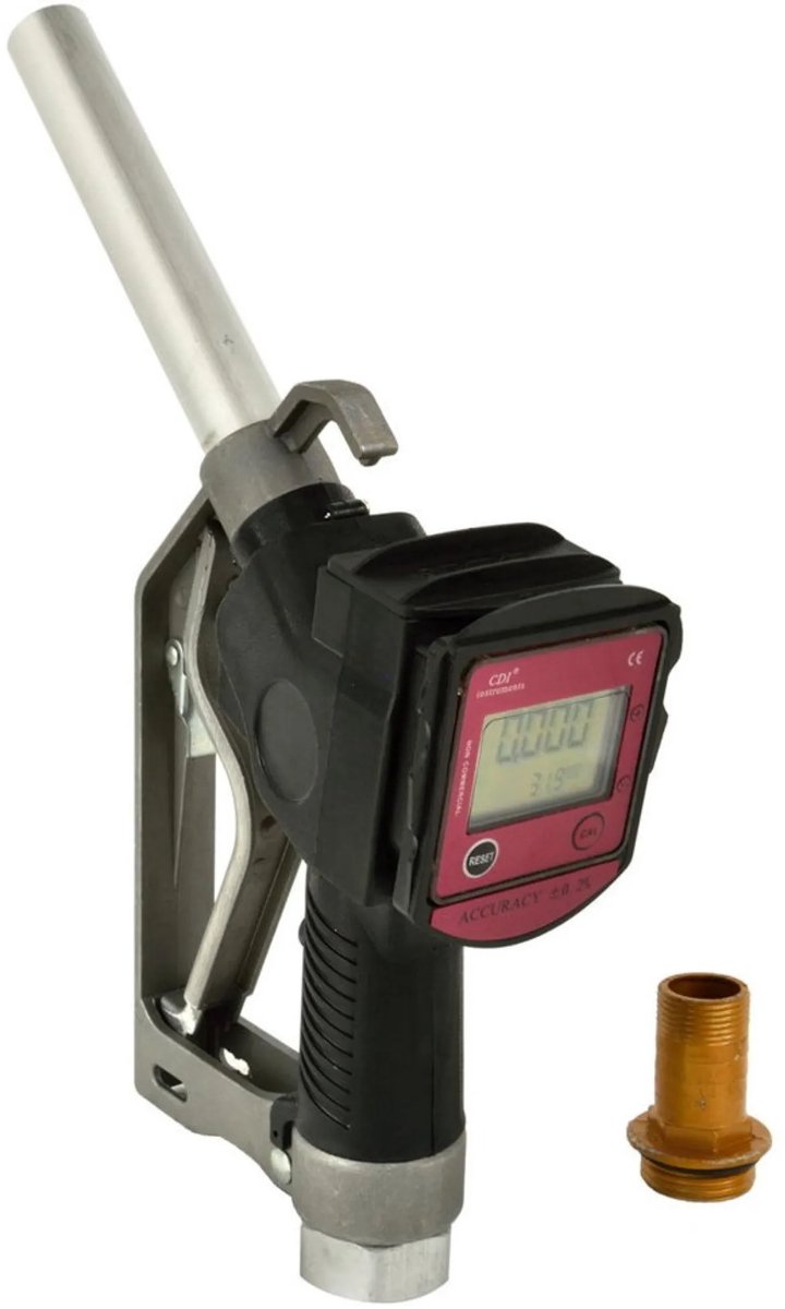GEKO Digitale brandstofnozzle - LCD display - 20-60 L/min - Aluminium - Diesel en motorolie