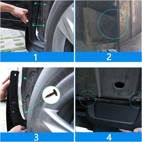 ZZYBD 4-delige spatlappen voor Kia Niro HEV 2023-2024 2025, waterdi