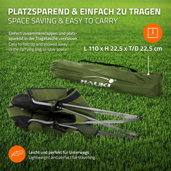 Opvouwbare campingstoel tot 150 kg Khaki met bekerhouder incl. draagtas HAUKI — afbeelding 3