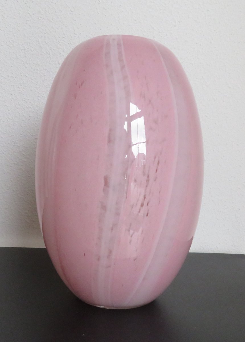 Vaas - Glas - Roze - 25 cm hoog - Voorjaar - Vrolijk