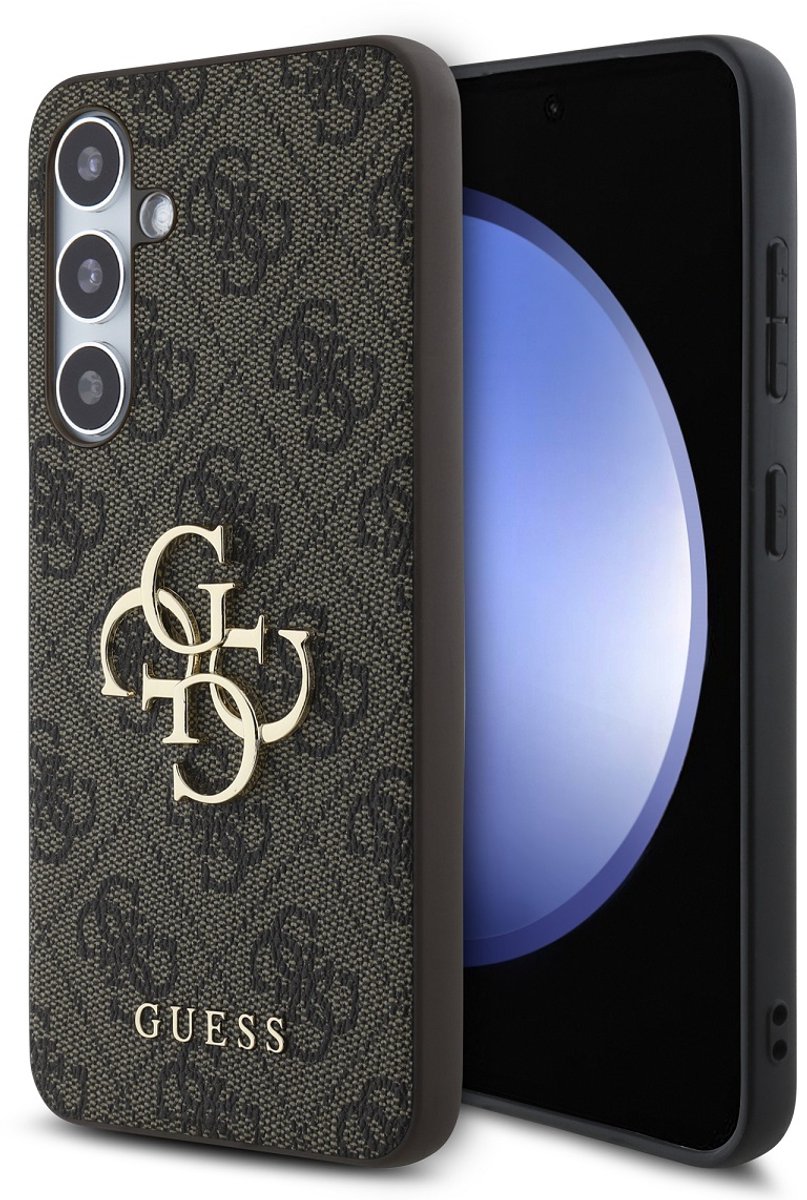 Guess 4G Metal Logo Back Case - Geschikt voor Samsung Galaxy S24 FE (Fan edition) - Bruin