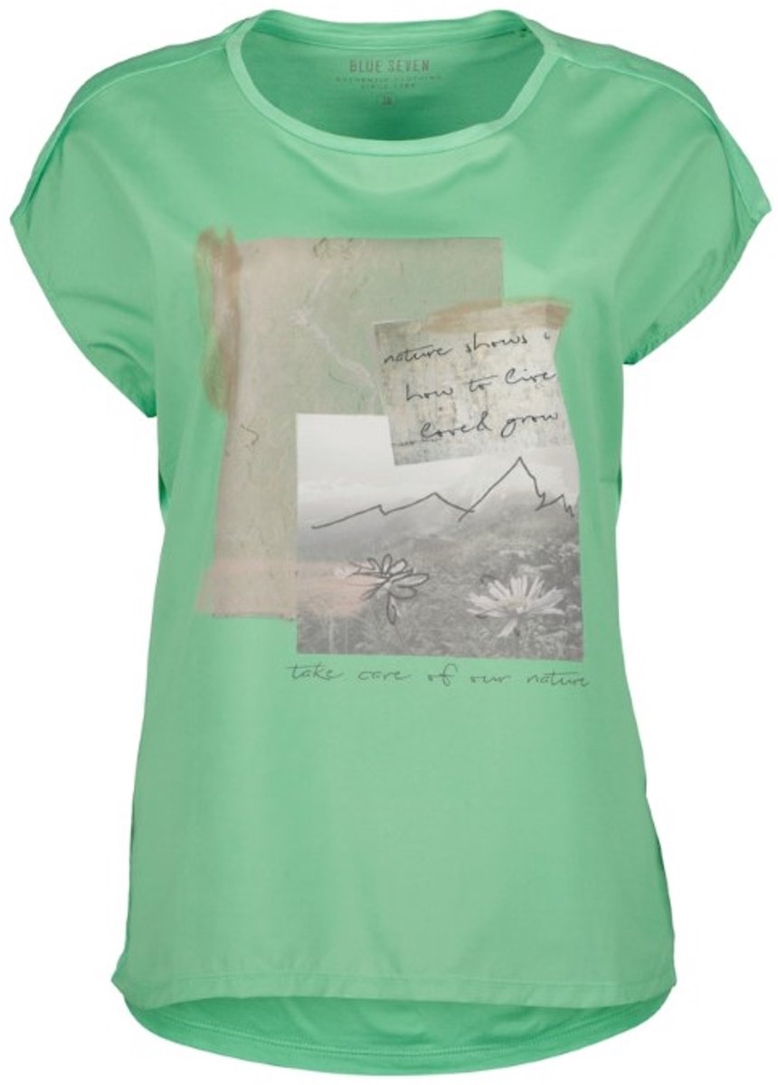 Blue Seven - Shirt 105866 groen print dames 42