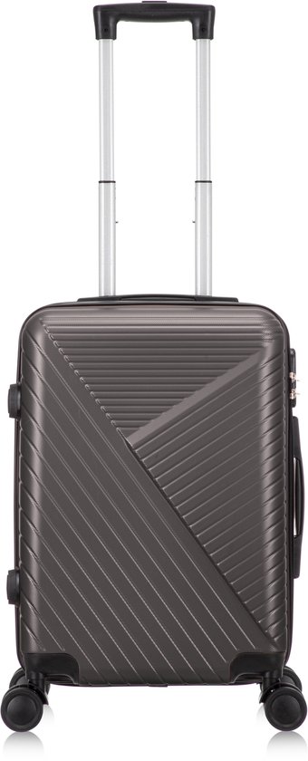 Ibiza Handbagage koffer S - 39L - 55x35x20 cm - Lichtgewicht Harde Reiskoffer - Met Ingebouwd TSA Slot - Voor Vliegtuig en Weekendtrips - Donker grijs