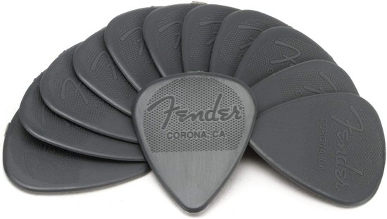 Púas Fender 358 Celuloide - Pack De 12 Unidades, Grosor 0.46 Mm - Perfil Delgado Para Guitarra, Bajo, Mandolina