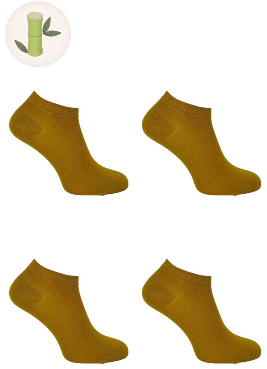 Bamboe Sokken Dames 4 paar okergeel