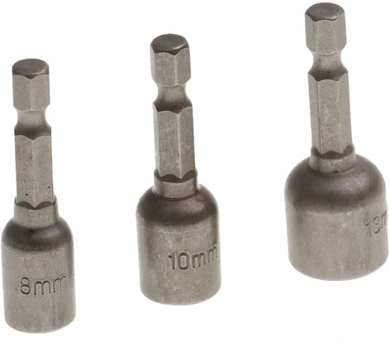 Dopsleutelbit-Set-Magnetisch-8MM-10MM-13MM-1/4''-Voor-Op-Accutol-TBV-M5-M6-M8-Doppenset-Dopsleutelbitset