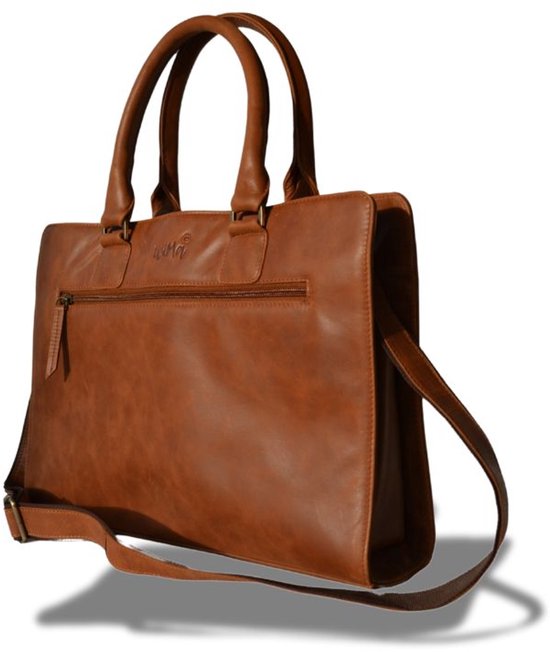 Sacoche pour ordinateur portable - Sacoche pour tablette - Utrecht - Ipad - cuir véritable - tablette - ordinateur portable - WiMa -
