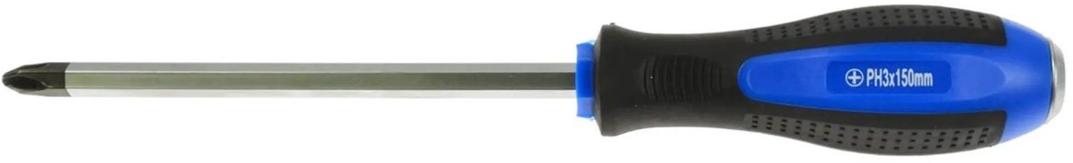 GEKO Philips schroevendraaier - 150 mm - Ergonomisch - Metaal stootkap - Ophanggat