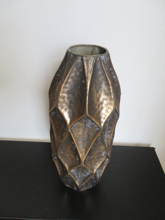 Metalen Vaas Antiek Koper 46 cm Grote Decoratieve Vaas voor Droogbloemen Woonyard