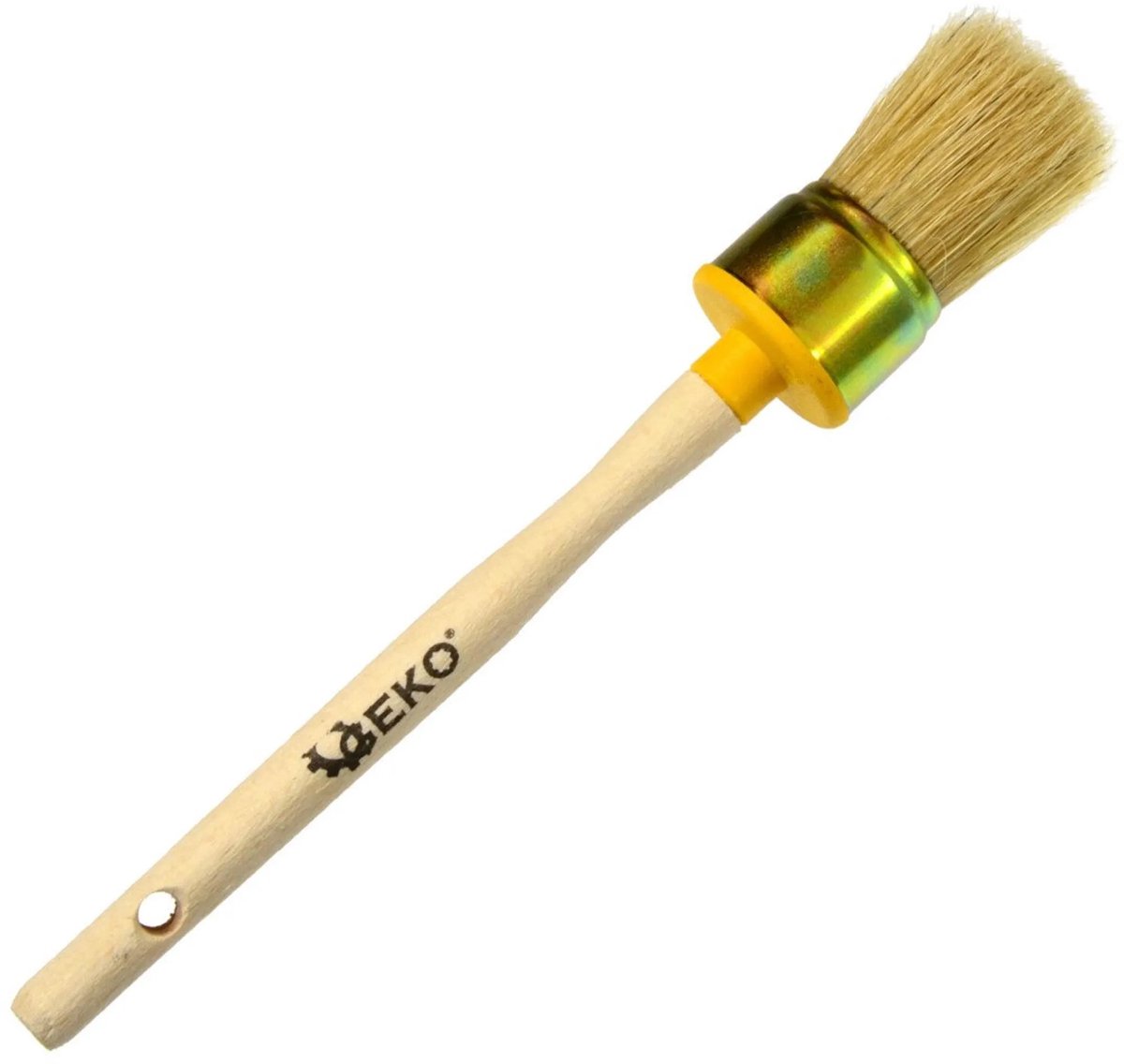 GEKO Ronde verfkwast - 100% natuurlijke haren - Houten handvat - 30 mm