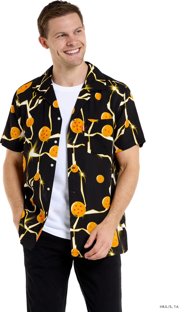 OppoSuits Dragon Ball™ Hawaii Shirt - Officieel Dragon Ball™ Shirt - Heren Overhemd Korte Mouwen - Carnavalskleding - Zwart - XXXL