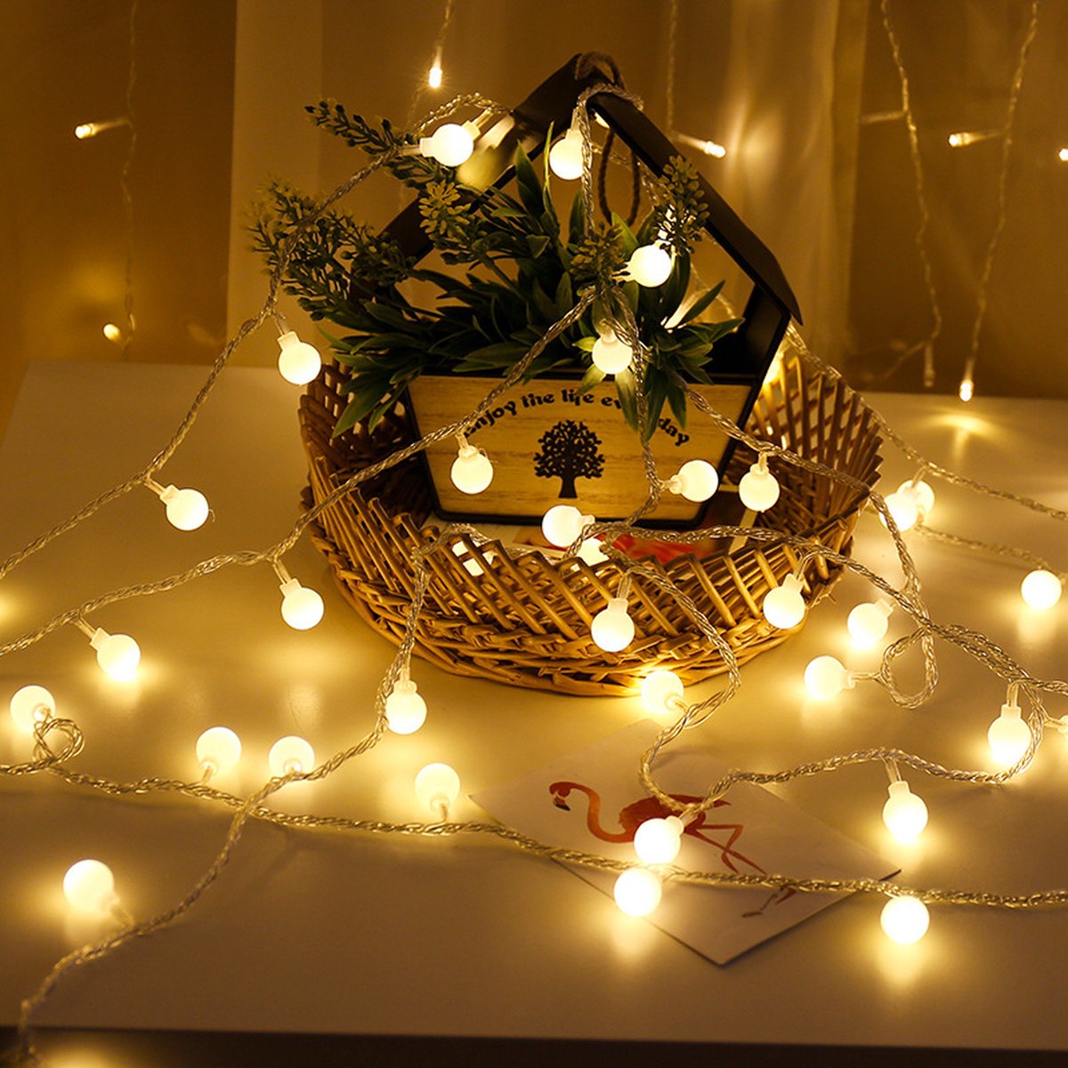 LED GORDIJNVERLICHTING - 8 FUNCTIES - 400 LEDS - IP44 - WARM WIT - Glow