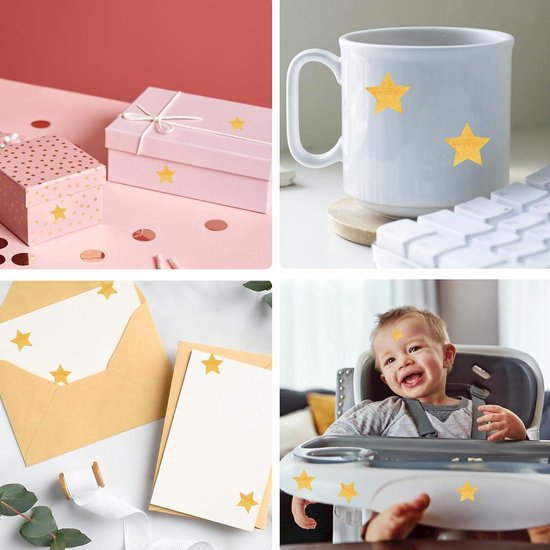 1000 Stuks, 8 Kleuren - Gekleurde Sterren Stickers, Glimmende Beloningsstickers Voor Kinderen - 15mm