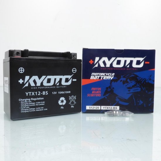 accu sla kyoto voor scooter sym 300 citycom efi 2010 tot 2011 ytx12-bs sla / 12v 10ah nieuw
