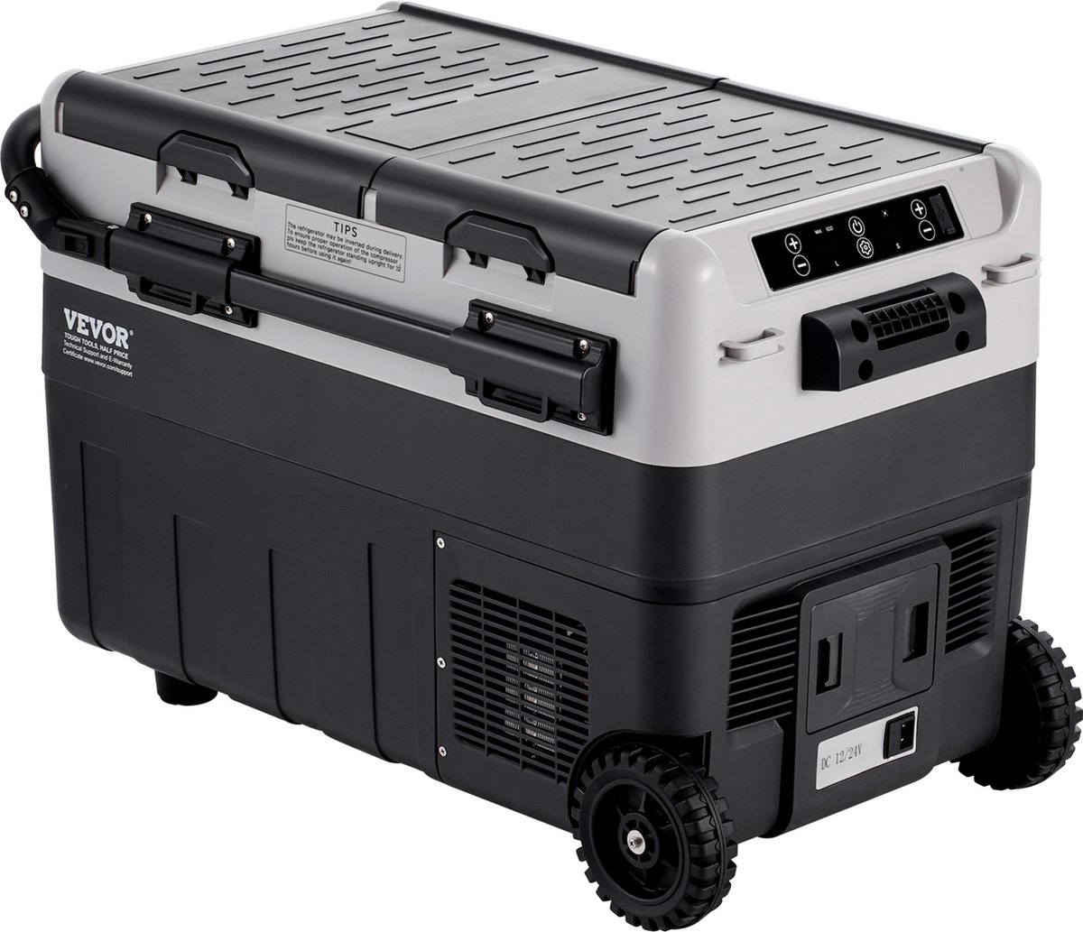 VEVOR Draagbare Autokoelkast Met Vriesvak, Koelboxcompressor, 40 Liter, Dubbele Zone