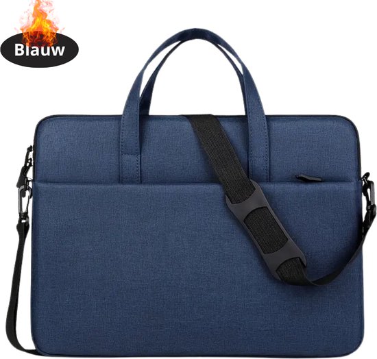 Sacoche pour ordinateur portable Livano antichoc - Housse pour ordinateur portable - Sac à dos - Sac à bandoulière - Sac pour ordinateur portable - Sac de bureau - Femme et homme - Blauw