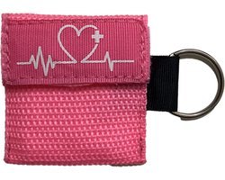 Kiss of Life sleutelhanger met ring | Veilig reanimeren met reanimatiemasker | CPR masker | Roze | 1 stuk