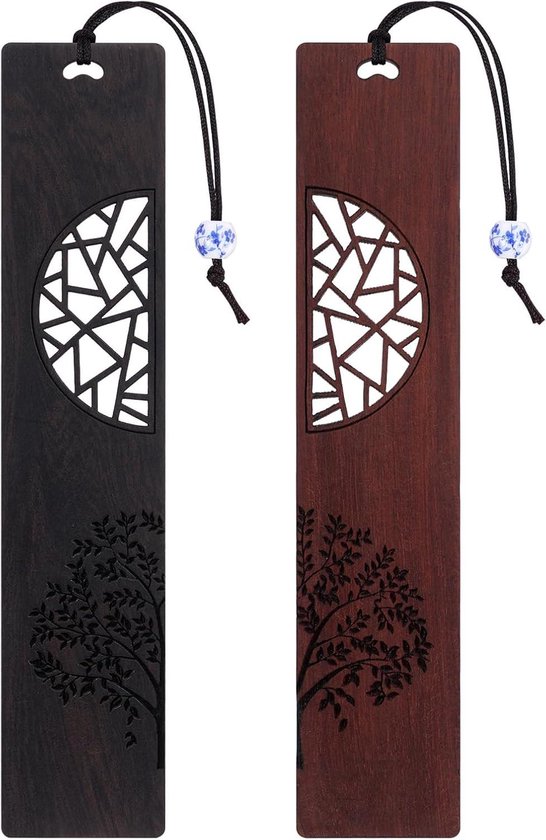 Houten boekenlegger - Mandala 3 - Leaf & Lavender