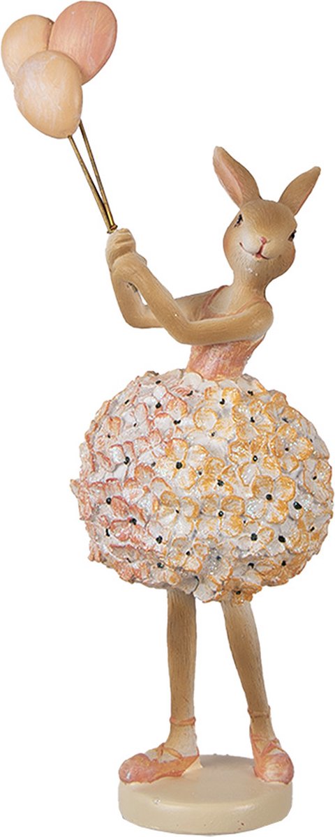 Decoratie Beeld Konijn 27 cm Beige Kunststof