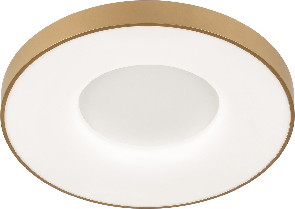 Lumidora Plafondlamp 75032 - Plafonniere - BORLIND - Ingebouwd LED - 30.0 Watt - 3000 Lumen - 6500 Kelvin - Goud - Messing (kleur) - Kunststof - Met dimmer - Badkamerlamp - ⌀ 49 cm