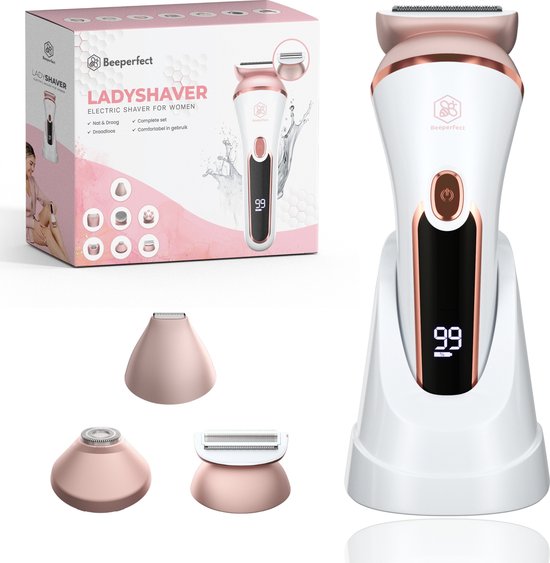 Beeperfect® 3 in 1 Ladyshaves Voor Vrouwen - Scheerapparaat Vrouw - Bikinitrimmer - Oplaadbaar - Waterdicht - 3 Opzetstukken