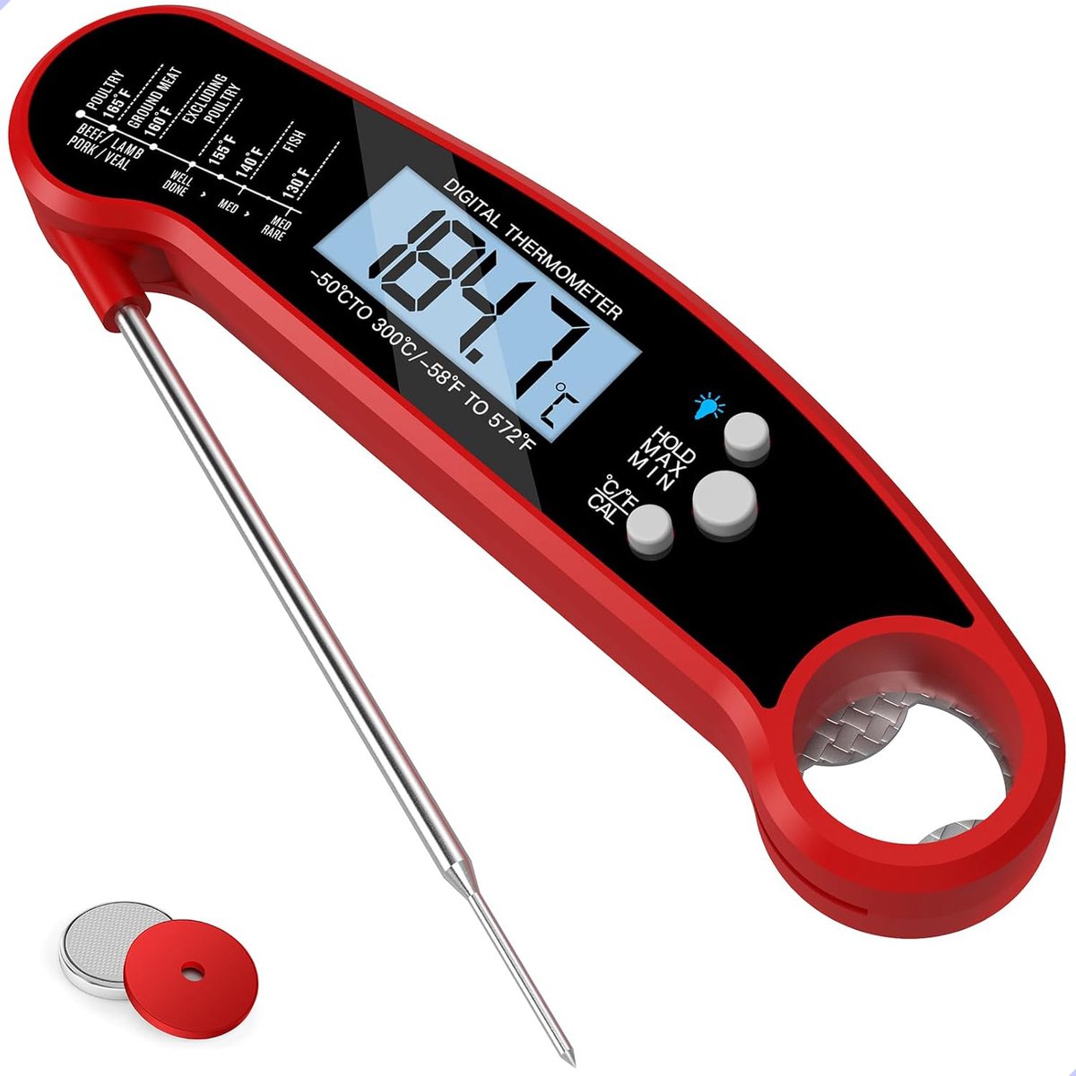 Thermometer - Vleesthermometer - BBQ & Vlees - Kookthermometer - Oventhermometer - Koken - Draadloos - Kernthermometer - Suikerthermometer - Voedselthermometer - Oven - Digitaal