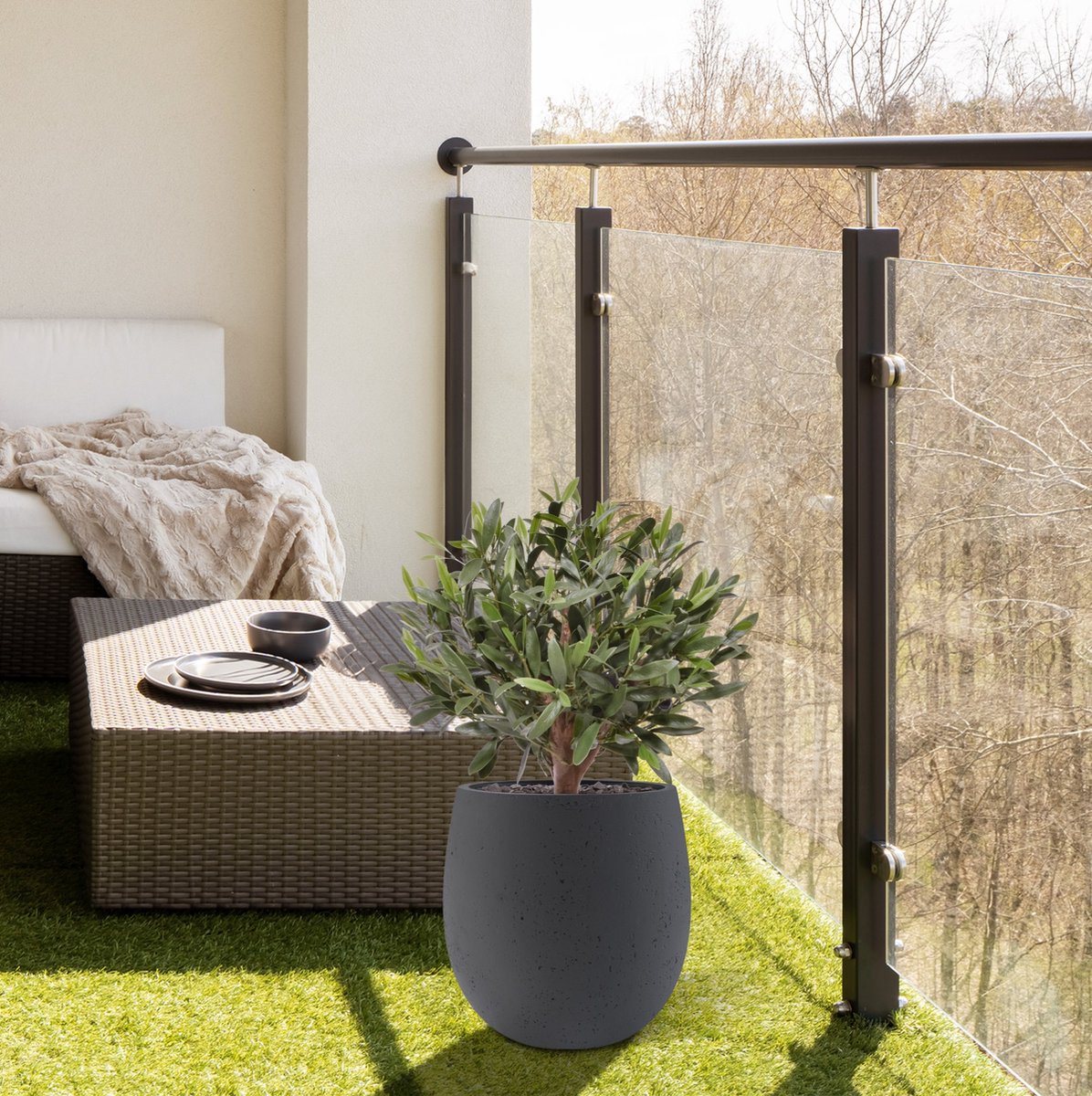 Olijf Kunstbol D 40cm UV in pot