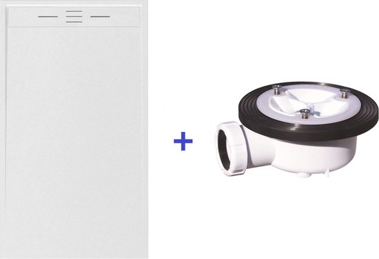 Receveur de douche en composite plastique Wit 80 x 80 x 3 cm - Siphon assorti inclus