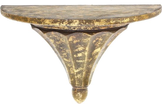 Antieke Console in Bruin en Blauw