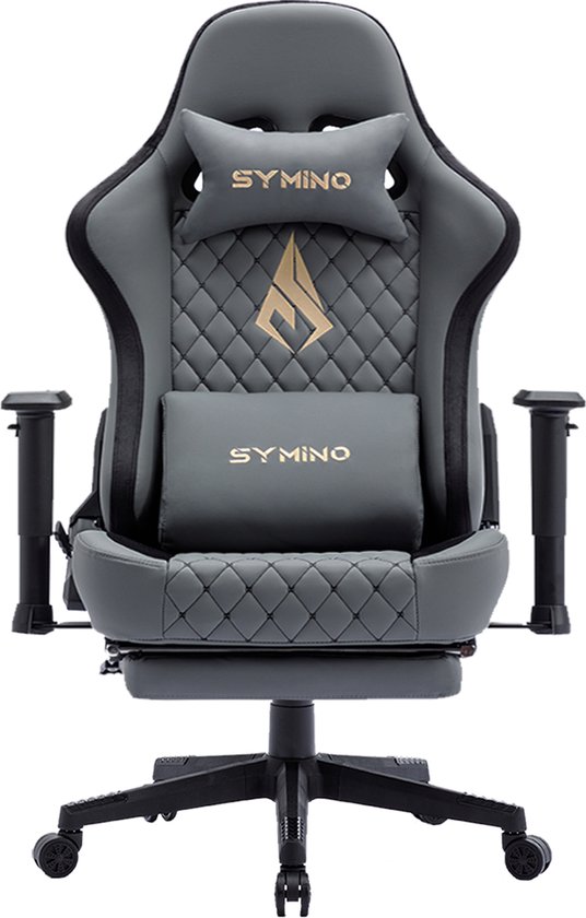 Symino Gaming Stoel PG01 Ergonomisch Grijs met Voetsteun - symino - €157,24
