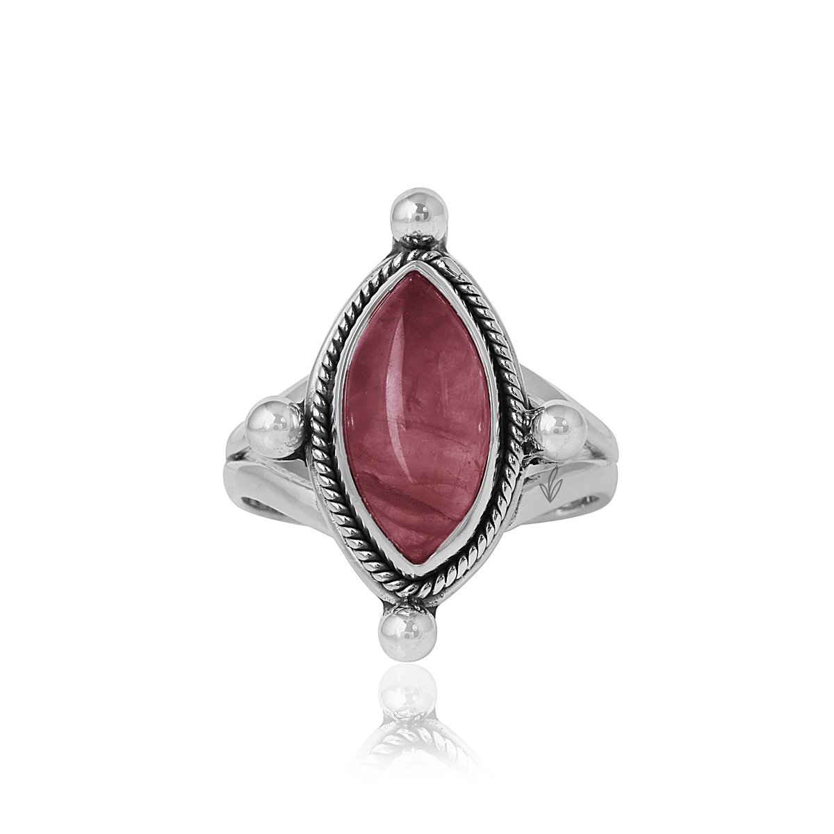 Natuursieraad - 925 sterling zilver granaat ring maat 16.50 mm- Edelsteen sieraad - handgemaakt