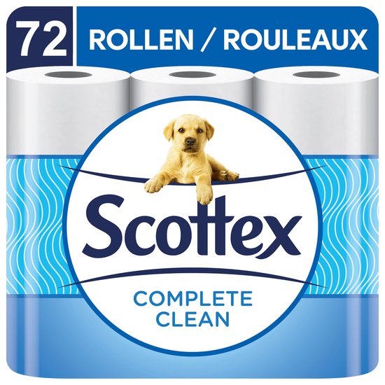 Page®/Scottex toiletpapier - Compleet Schoon wc papier - 72 rollen - met een vleugje katoen - Voordeelverpakking