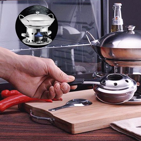 Tiroir de Réchaud à Alcool de Camping en Acier Inoxydable Mini Réchaud à Alcool Portable pour la Maison, Pique-Nique en Plein Air, Camping