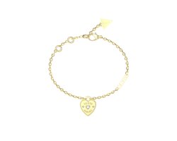 GUESS armband Guess Amore Heart Charm Bracelet Yellow Gold goudkleurig