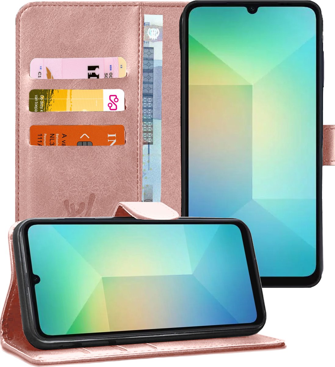 Hoesje geschikt voor Samsung Galaxy A06 - Portemonnee Book Case Rosegoud