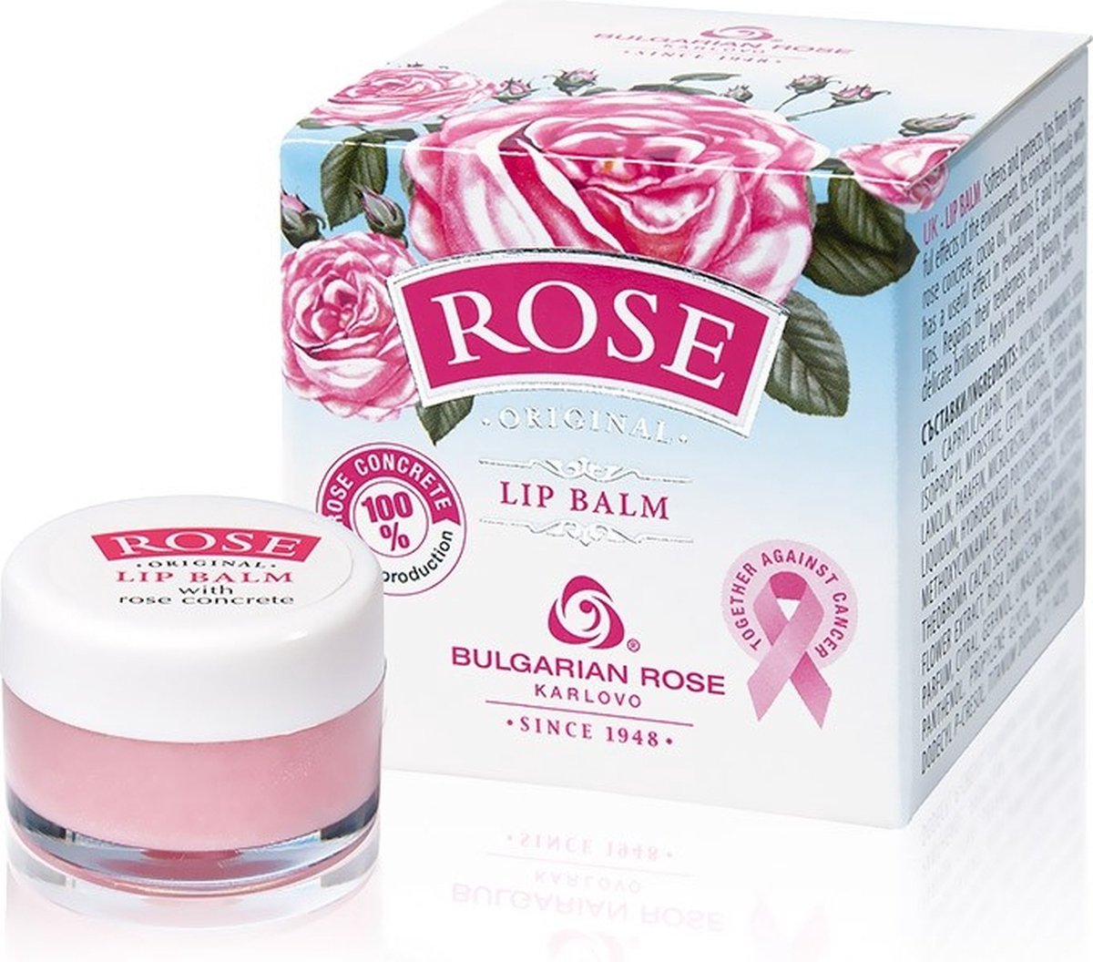 Lip balm Rose Original | Beschermende en verzachtende lippenbalsem met cacaoboter en D-panthenol
