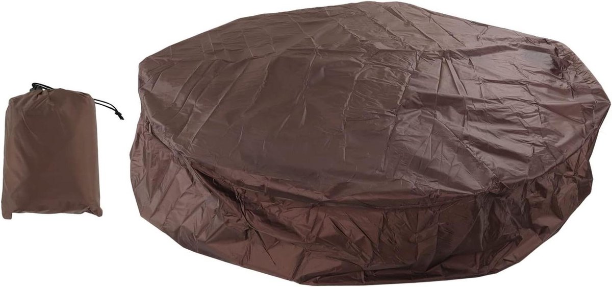 Zilveren Polyester Taft Waterdichte Ronde Hot Tub Cover – 190x30cm – Beschermhoes voor Bad/Bubble Massage Spa – Bruin 210x30cm