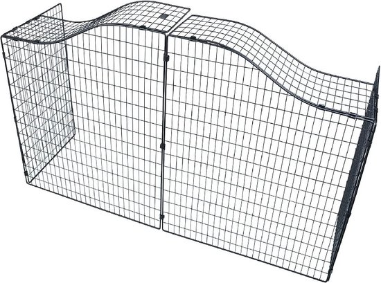 Designer Gevormde Haardhek - Veiligheidsbarrière voor Baby's en Huisdieren - 144cm Breedte - Zwart - Metaal - 144x80cm — afbeelding 3