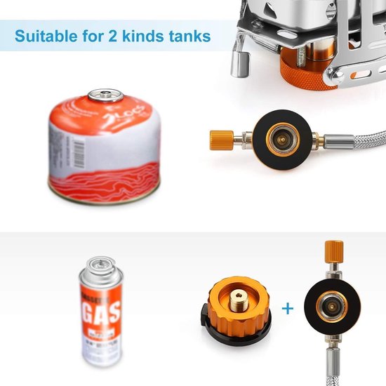 3500W Draagbare Winddicht Camping Gasfornuis - ideaal voor reizen en trekking - 1 stuk - zwart - aluminium — afbeelding 3