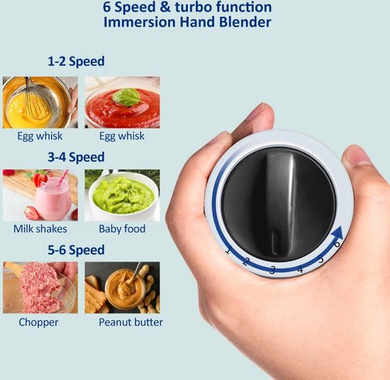 Currentgoodz - 4-in1 Blender - Blenders - Handmixers - Hand Mixer - Blender Smoothie - Vleesmolen - Garde - 600ML - 1200W van Currentgoodz — afbeelding 4