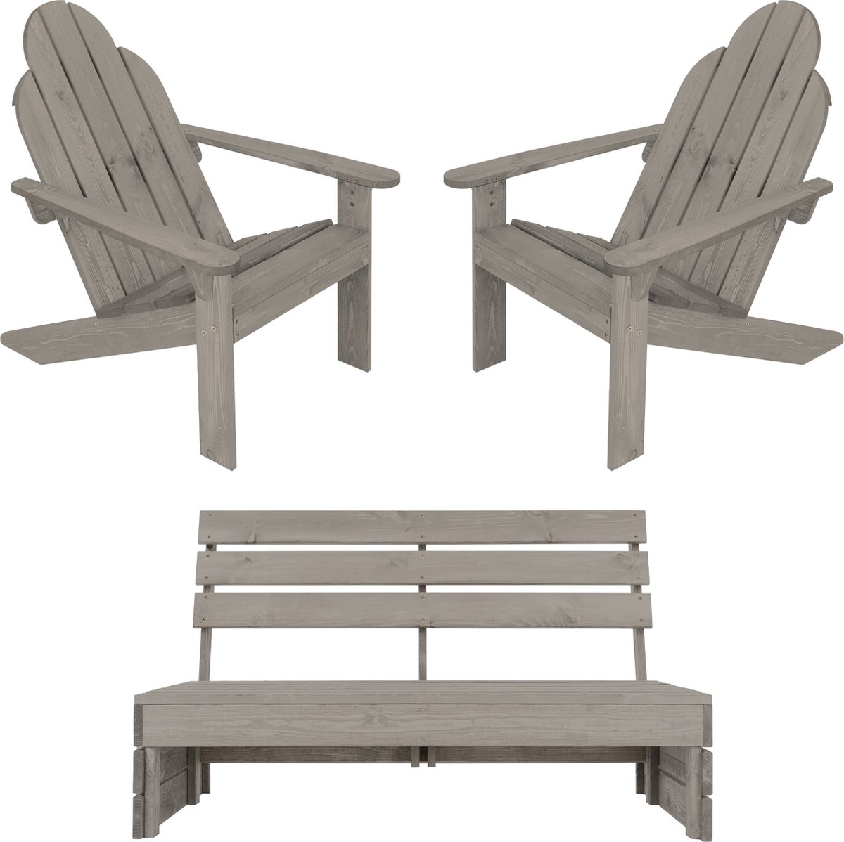 Tuinbank 3-zits, grijs, 120x76,5x80 cm, massief hout